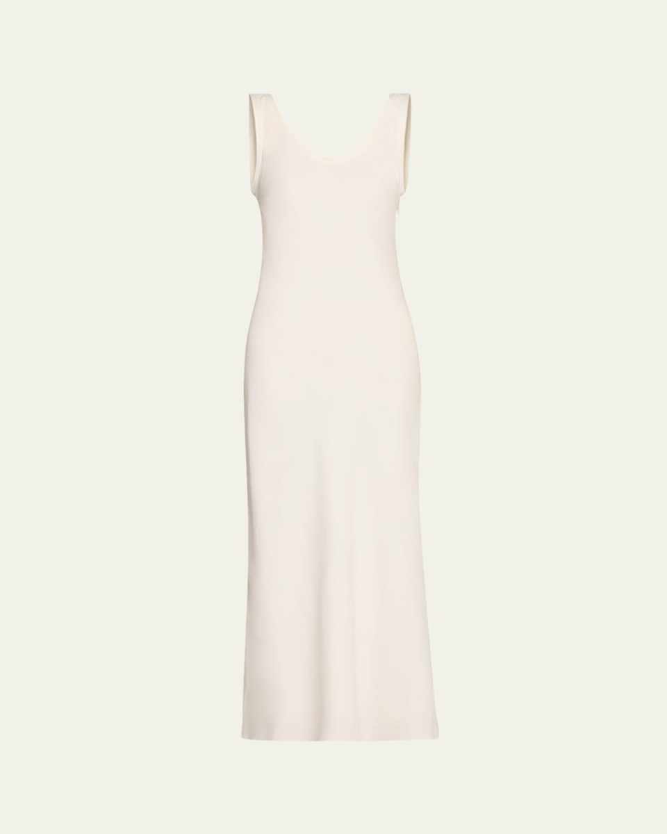 Monili Shoulder Fluid Linen Twill Tank Dress